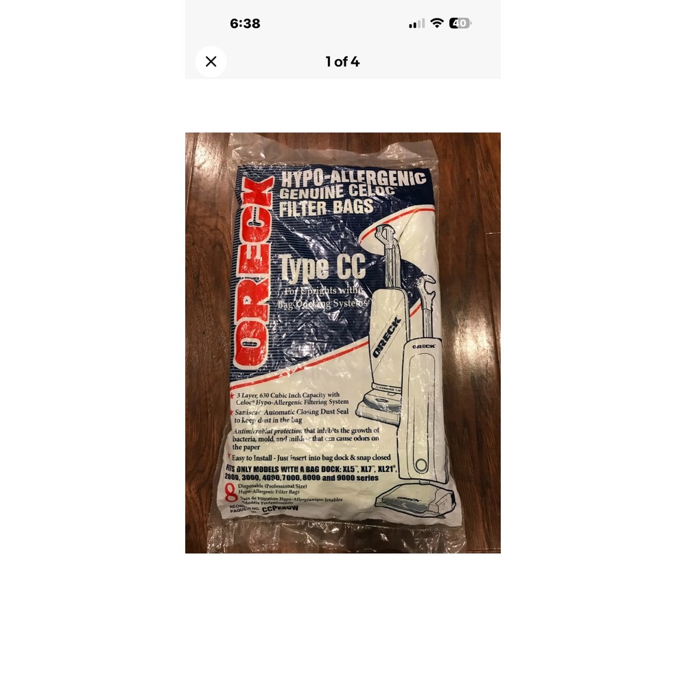 Oreck Type Cc 8 bags